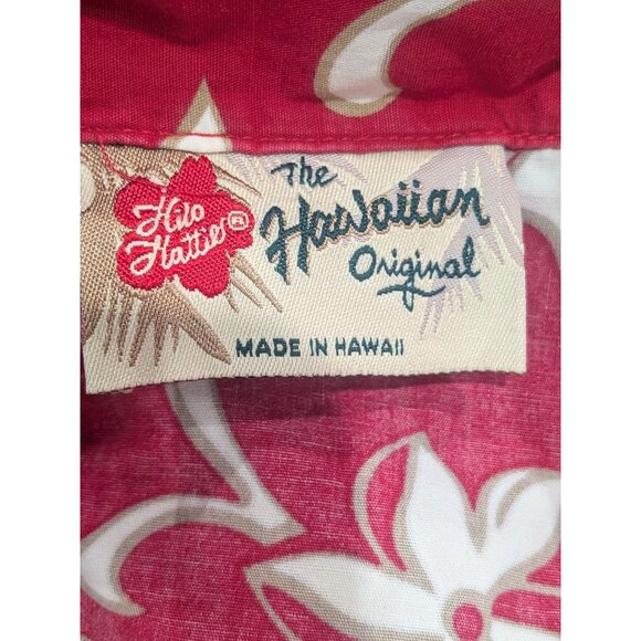 Vintage Hilo Hattie Hawaiian Button Up Shirt Women Size XL USA Hibiscus Tropical - Picture 8 of 9